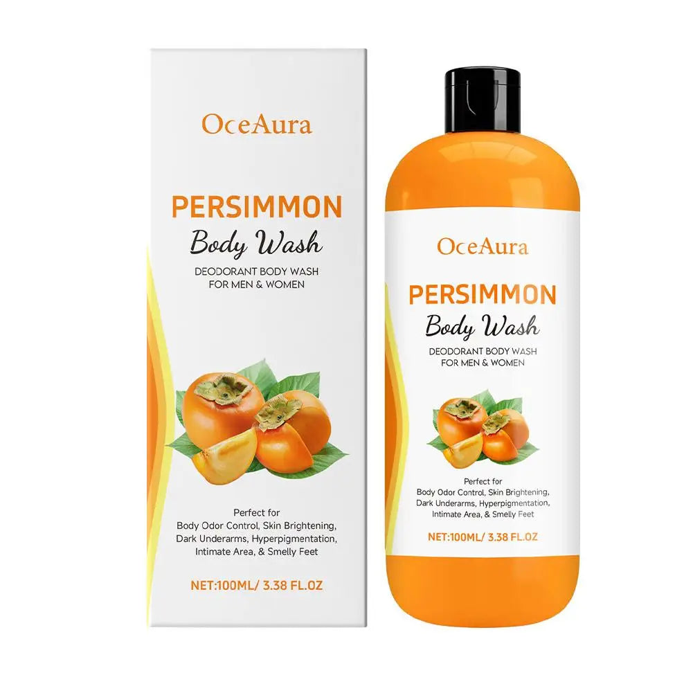 100ml Kaki-Duschgel, Peeling-Duschgel, Feuchtigkeit spendend, Haut reinigend, glatt, weich, Körpergeruch-Entferner, Badeprodukte