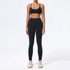 Hearuisavy Sommer Superweiches 2-teiliges Damen-Sportshorts-Set atmungsaktives Fitness-Yoga-BH Freizeit-Push-Up-Workout-Crop-Top