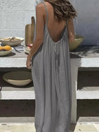 2026 Loose-Fit Spaghettiträgerkleid Damen Freizeit Hauskleid Sommerkleid Einfarbig Urlaub Kühl Hauskleid