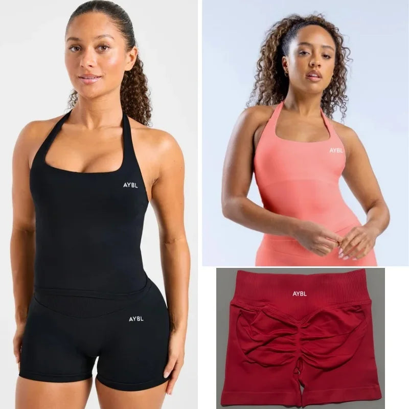 AYBL Fashion Shorts Low Waist Seamless Yoga Shorts Scrunch Bum Gym Shorts Damen Workout Biker Stretch Fitness Shorts Hauptbild
