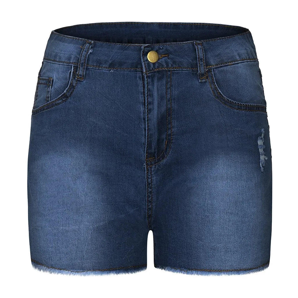 Damen High Waist Po-Lifting Jeans Shorts Ausgefranster Saum Stretchy Bodycon Jeans Shorts Sexy Sommer Club Hot Pants Streetwear 2026 Zweitbild