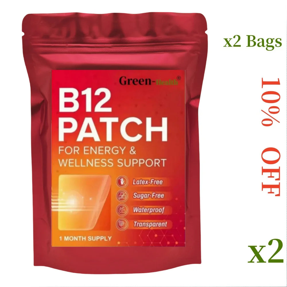 Tägliches B12 Pflaster Transdermal Selbstklebende Natürliche Mischung 30 Stück für 1 Monat Vitamin B12 Pflaster