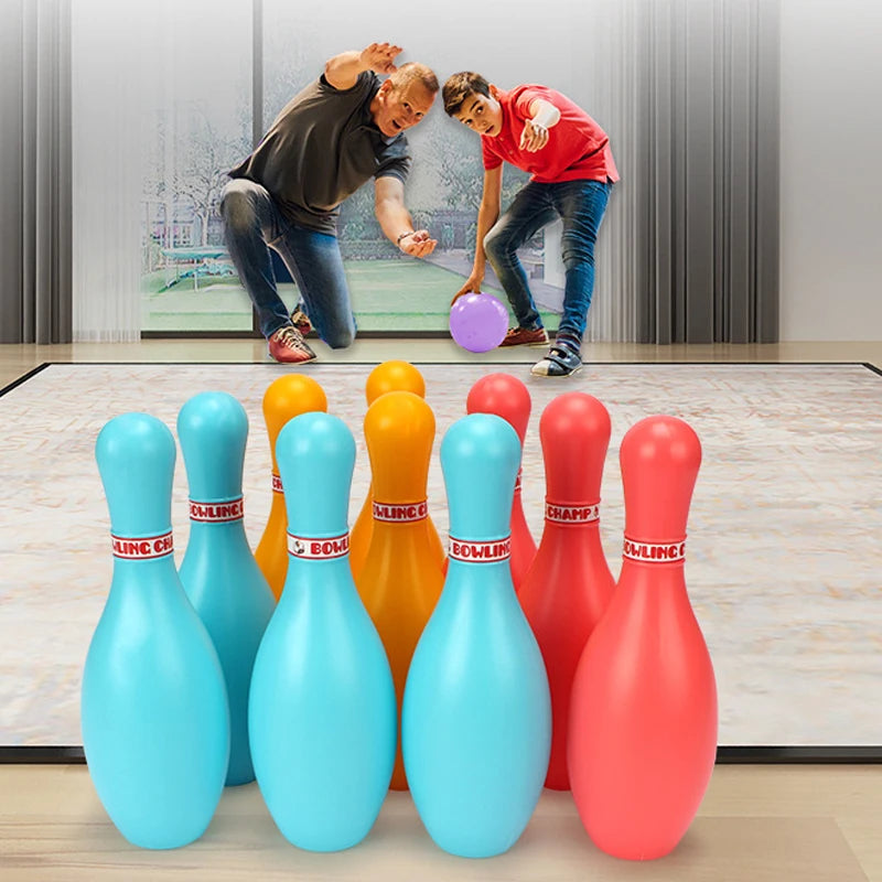 Kinder Bowling Set Familie Indoor Ball Partyspiel Sportspielzeug Bälle Pins Bowling Spielzeug Plastik Lustiges Bowling Set Kinderspiel TMZ