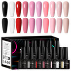 MEET ACROSS 12tlg/Set 7ml Macaron Gel Nagellack mit Box Semi-permanenter UV-Gel Soak Off Nail Art Kit Nagellack für Maniküre