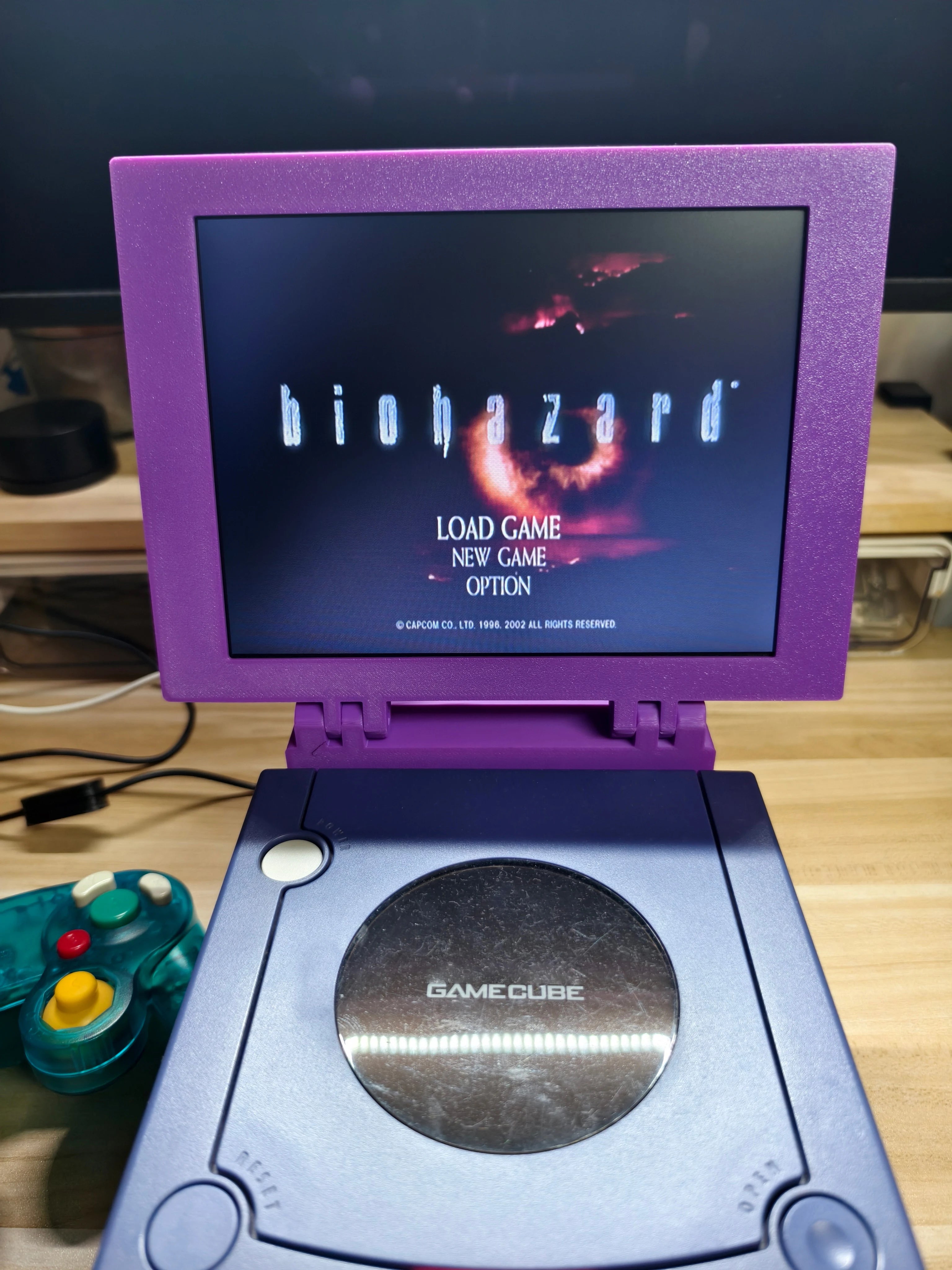 8-Zoll Gamecube 3D-Druck Retro Arcade Spielkonsole Tragbares Display Mini-Monitor mit Stereo für Gamecube NGC NTSC