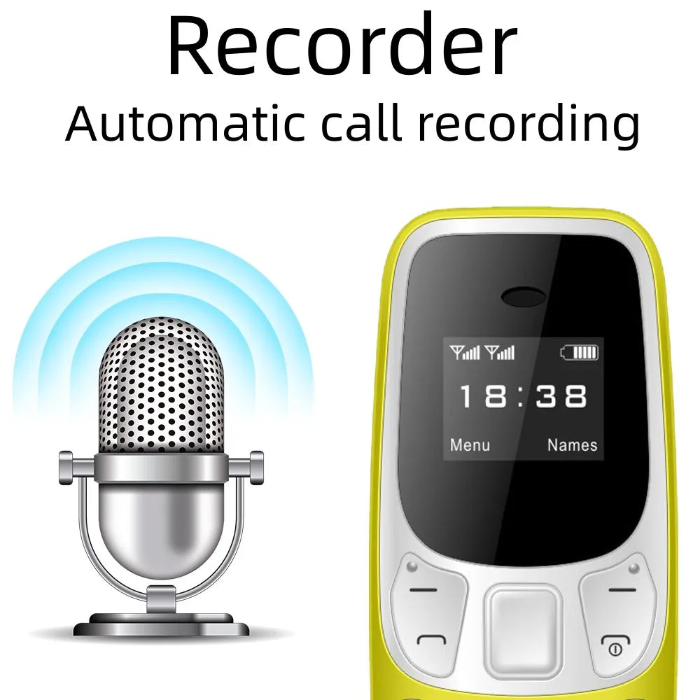 SERVO BM10 Mini-Handy 2 SIM-Karten Bluetooth-Kopfhörer Stimmwandler Dialer Geringe Strahlung Tonaufnahme Kleines Mobiltelefon