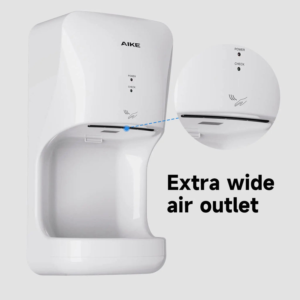 AIKE Automatischer Händetrockner mit Tropfschale, Wandmontage, Hochgeschwindigkeits-Trockner, 10-15s Schnelle Trocknung, Modell AK2632, 1400-1650W
