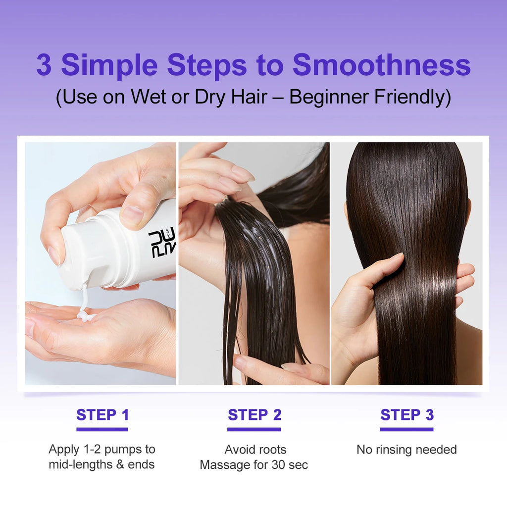 PURC Keratin Haarkur Leave-In Haarmaske Glättung Reparatur Geschädigtes Frizz Glattes Glänzendes Haar Creme Haarpflegeprodukte