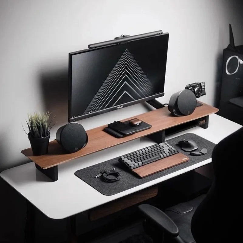 Z1 Monitor Height Increasing Rack Office Luxury Desk Setup E-sports Room Monitor Bracket Wooden Screen Stand with Compartments Hauptbild
