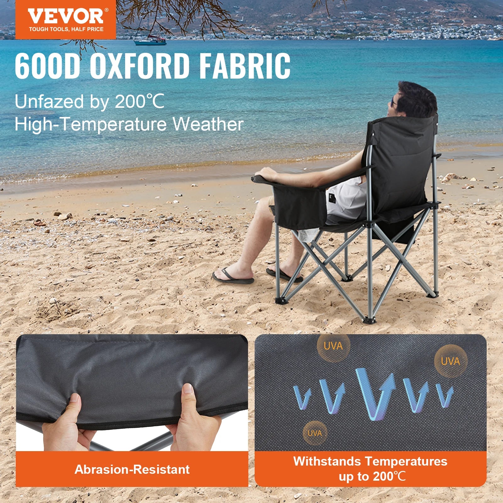 SucceBuy Outdoor-Campingstuhl 350lbs hohe Belastung Ultraleichter Klappstuhl Tragbarer Strandwanderpicknick-Reisesitz Angelwerkzeug