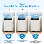 Tragbare Klimaanlage 12000 BTU, 4-in-1 Kühlung, Entfeuchter, Ventilator & Automatischer Luftstrom, Keine Außeneinheit, Leiser Betrieb, Für Zuhause