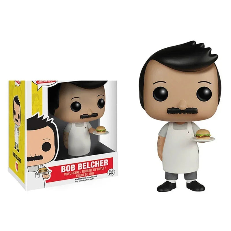 FUNKO Bob's Burgers #78 Louise Cute Vinyl Dolls 74# Bob Kuchi Kopi Leuchtfigur Modell Spielzeug für Kinder Geburtstagsgeschenk