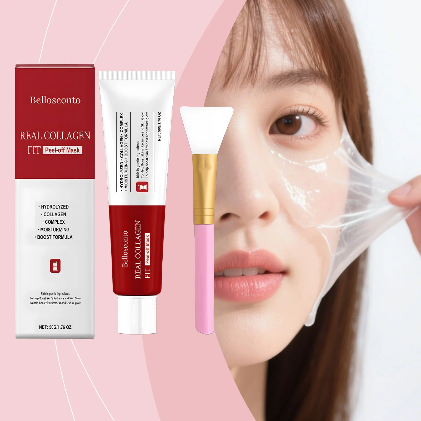 Kollagen Peel-Off Maske Übernacht Feuchtigkeitsspendende Gesichtsreinigung Strahlende Haut Barriere Reparatur Kollagen Maske Umhüllende Nachtpflege 50g