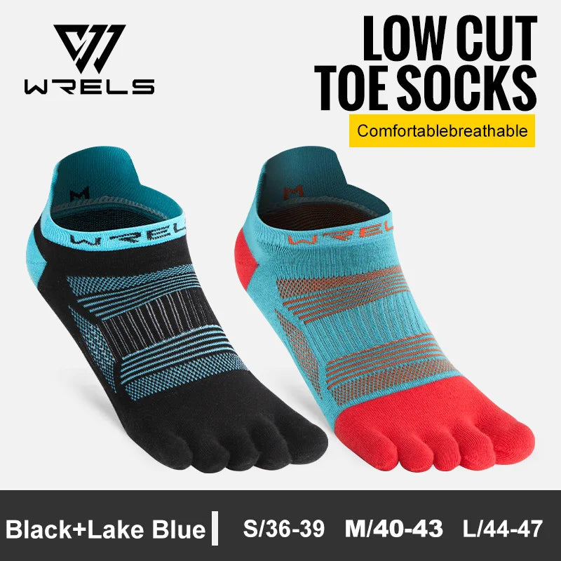 WRELS Zehensocken Laufsocken für Herren Damen Atmungsaktive Fünf-Finger-Socken Hochleistungs-Sport-Fünf-Zehen-Socken