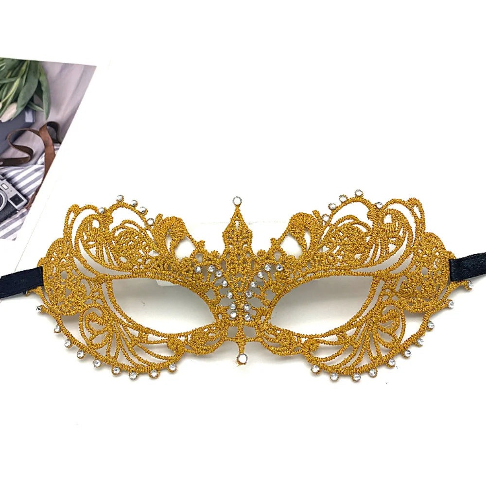 Neue Damen Hollow Lace Gesichtsmaske Maskerade Sexy Cosplay Abschlussball Party Requisiten Kostüm Maske Nachtclub Halloween Schwarze Augenmaske