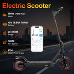 E-Scooter für Erwachsene Höchstgeschwindigkeit 35km/h E-Roller 500W (Spitze 750W) Elektroroller für Erwachsene