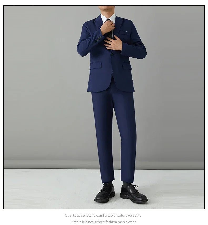 S-8XL Anzug Herrenmode Casual Outdoor (Blazer + Hose) Gentleman Business Hochzeit Slim-fit Formeller Britischer Stil Hochzeitsanzug