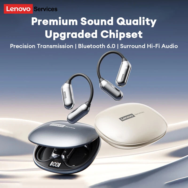 Lenovo LE503 OWS Kabellose Ohrhörer Bluetooth V6.0 Open-Ear Kopfhörer ENC Geräuschunterdrückung Earbuds Wasserdicht Lange Akkulaufzeit