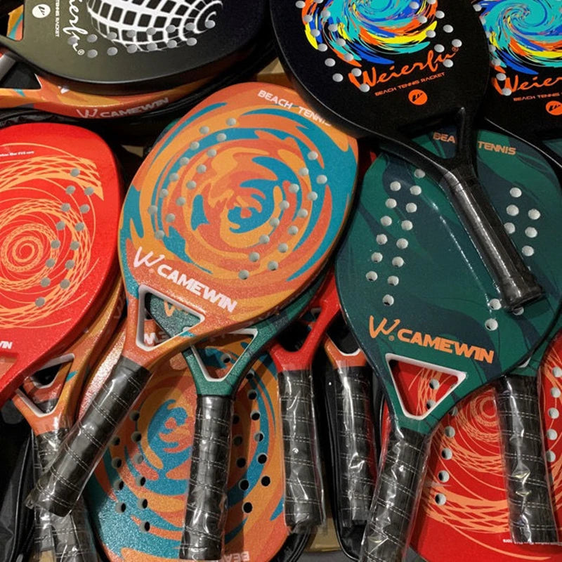 Neuestes hochwertiges Beach-Tennis-Racket aus Carbonfaser, weiche EVA-Oberfläche, Beach-Tennisschläger mit Tasche, leicht