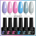 LILYCUTE 7ML 6PCS Neon Gel Nagellack Set fluoreszierend Farbwechsel Semi Permanent Soak Off Maniküre-Kit Nail Art Gel