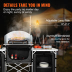 SucceBuy Camping Outdoor Kitchen Table Cabinet Foldable Folding Cooking Storage Rack Aluminum Alloy Bracket for BBQ Picnic