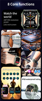 Elektronische Smartwatch BT-Anruf Herzfrequenzmesser Smartwatch Fitness Tracker Wasserdichte Sportuhren für Männer Frauen Android 2026