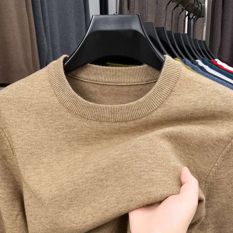 2025 Neuer Herren-Freizeitpullover Rundhals Langarm Strickpullover Rautenmuster Mode Vielseitiges Oberteil 2029