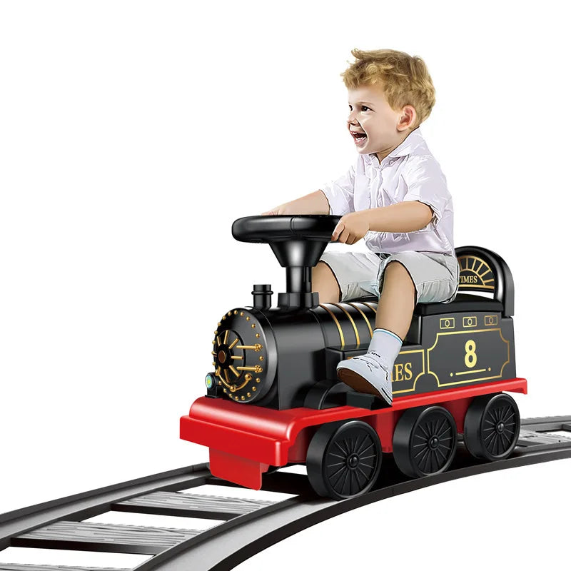 Kinder Zug Reitspielzeug Eisenbahn Klassisches Elektromodell Kann Einen Kleinen Zug Schienenwagen Transportieren Kinder Baby Lauflernwagen Spielzeug Jungen