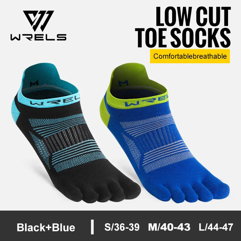WRELS Zehensocken Laufsocken für Herren Damen Atmungsaktive Fünf-Finger-Socken Hochleistungs-Sport-Fünf-Zehen-Socken