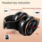 Herren Geschenk Gold Wireless Kopfhörer Bluetooth Kopfhörer Stereo Headset Spiel mit eingebautem Mikrofon, universell für Android und iOS