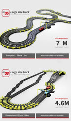 Elektrische ferngesteuerte Slot-Car-Rennbahn, groß, 2 Spieler, wettbewerbsfähig, Dual-Modus, ferngesteuert, einstellbar, Spleißen, Kinder-Erwachsenen-Geschenkset