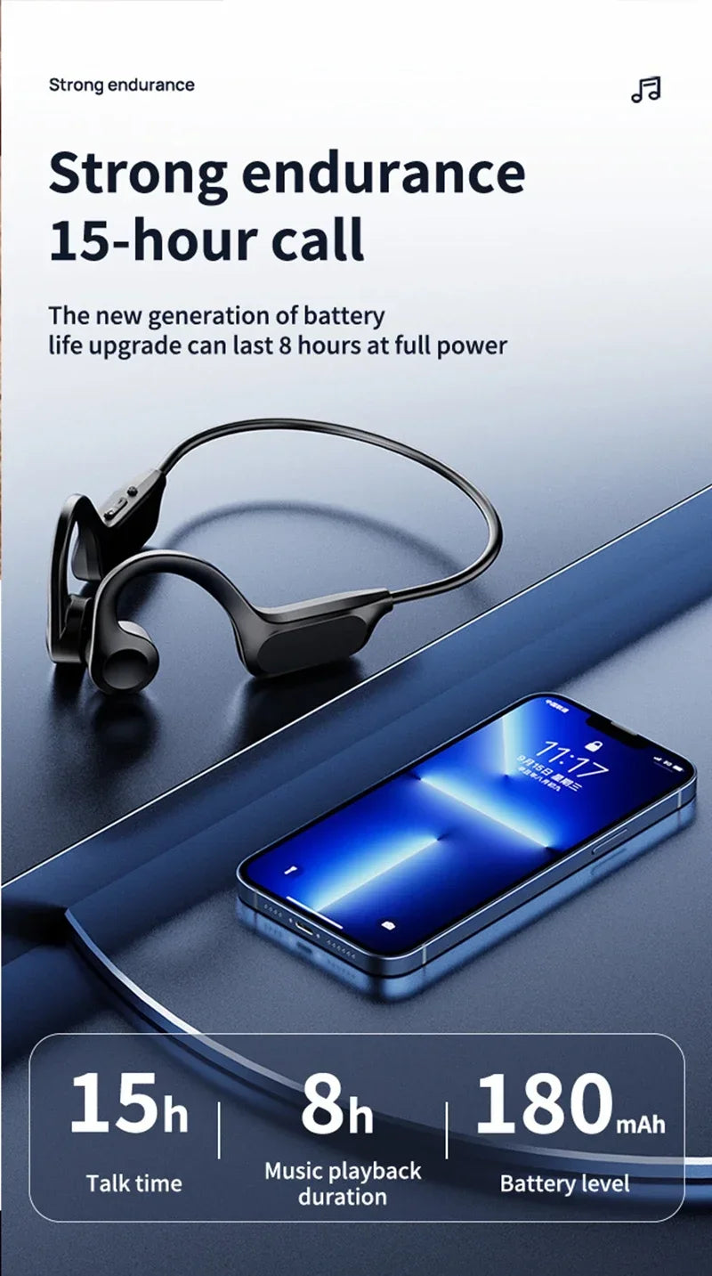 OnePlus Kabellose Knochenschall-Kopfhörer Bluetooth Kopfhörer Sport Schwimmen Bluetooth-kompatibel Kopfhörer Freisprechfunktion mit Mikrofon