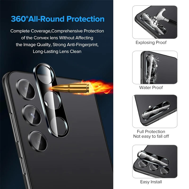 2+2 Fingerabdruck-Scanning-Glas für Samsung S25 S26 S24 S23 S22 S21 Displayschutzfolie für Galaxy S25 Ultra Kameraschutz S24 FE