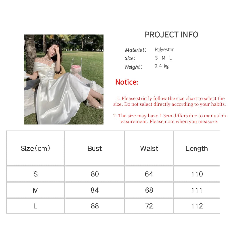 Horetong Bow Slash Neck Sexy Dress Sommer Damen Weiß Feenhaft Elegant A-Linie Midi Kleider Weiblich Party Abschlussball Kleidung Vestdios