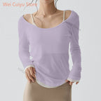 Quick Dry Long Sleeve Yoga Shirt Women Fitness Sports Top Running Gym Workout T-Shirt Female Athletic Active Wear