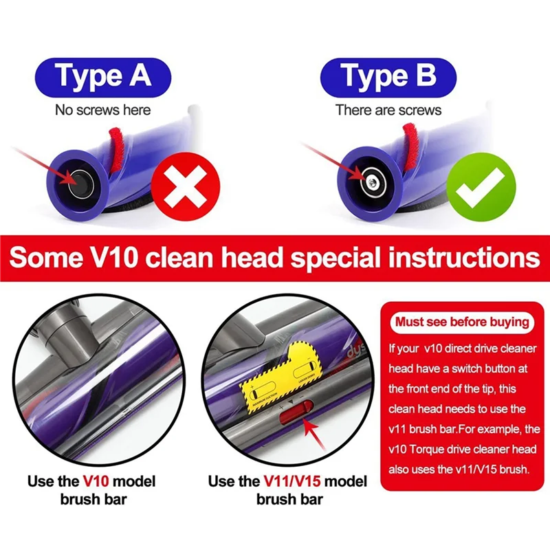 【Shopper’S Favorite】7Pcs Soft Plush Strip For Dyson V7 V8 V10 V11 Vacuum Cleaner Attachments Roller Brush Replacement Parts