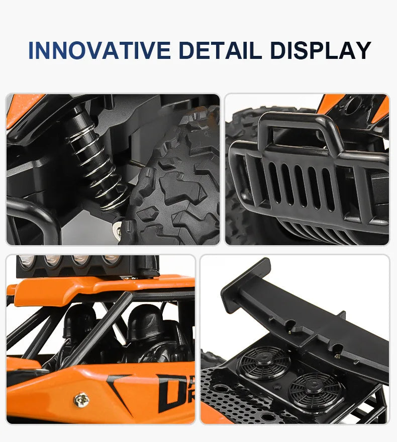 Oike RC-Car 1:16 Modell mit LED-Lichtern Funkferngesteuertes Offroad-Kletterfahrzeug Outdoor-Autos Drift-Rennspielzeug Jungen Geschenke