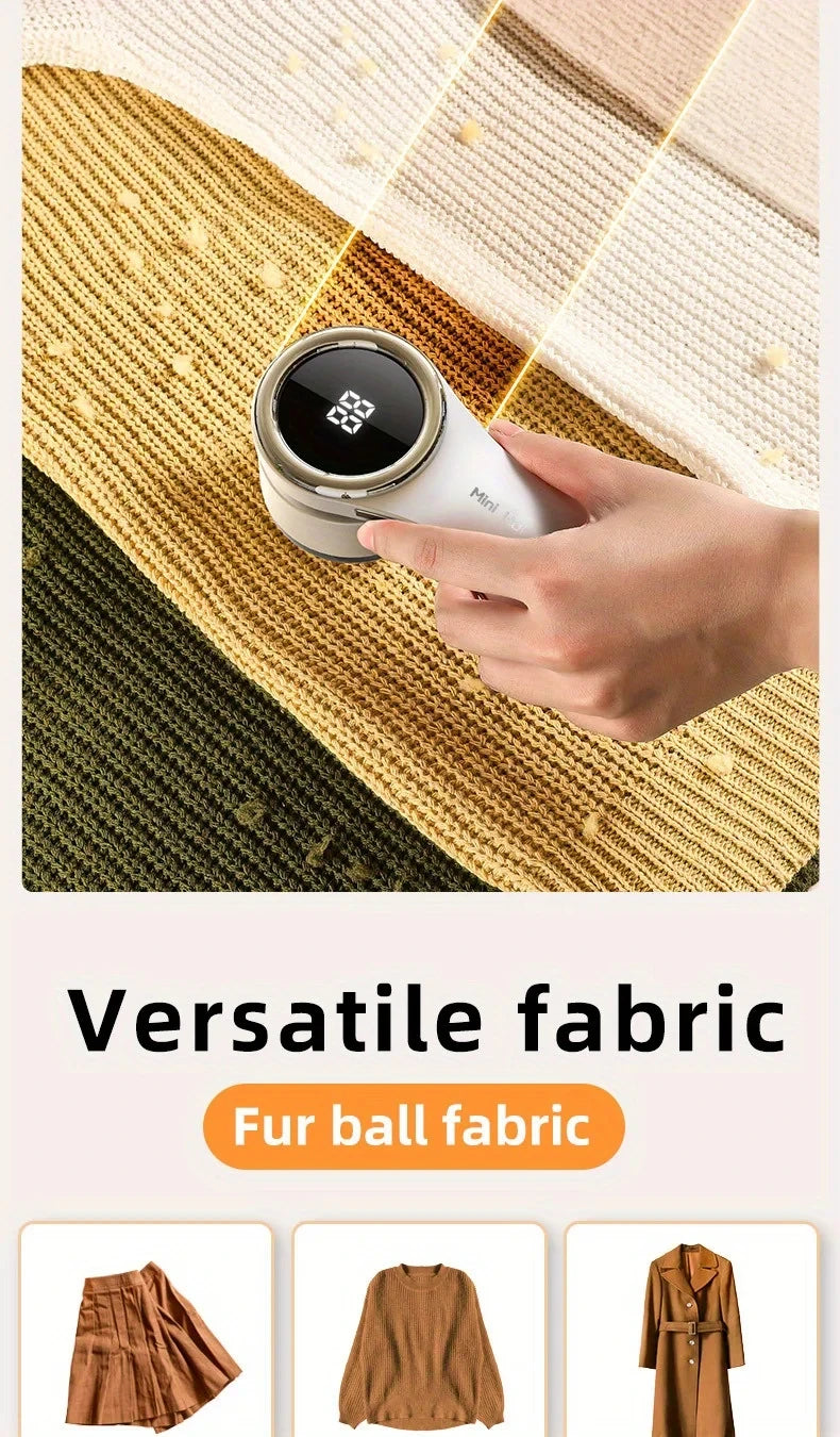 Elektrischer Fusselrasierer, Stoffrasierer, LCD-Display, USB wiederaufladbar, tragbarer Fusselentferner für Kleidung, Haarbälle Trimmer für Zuhause