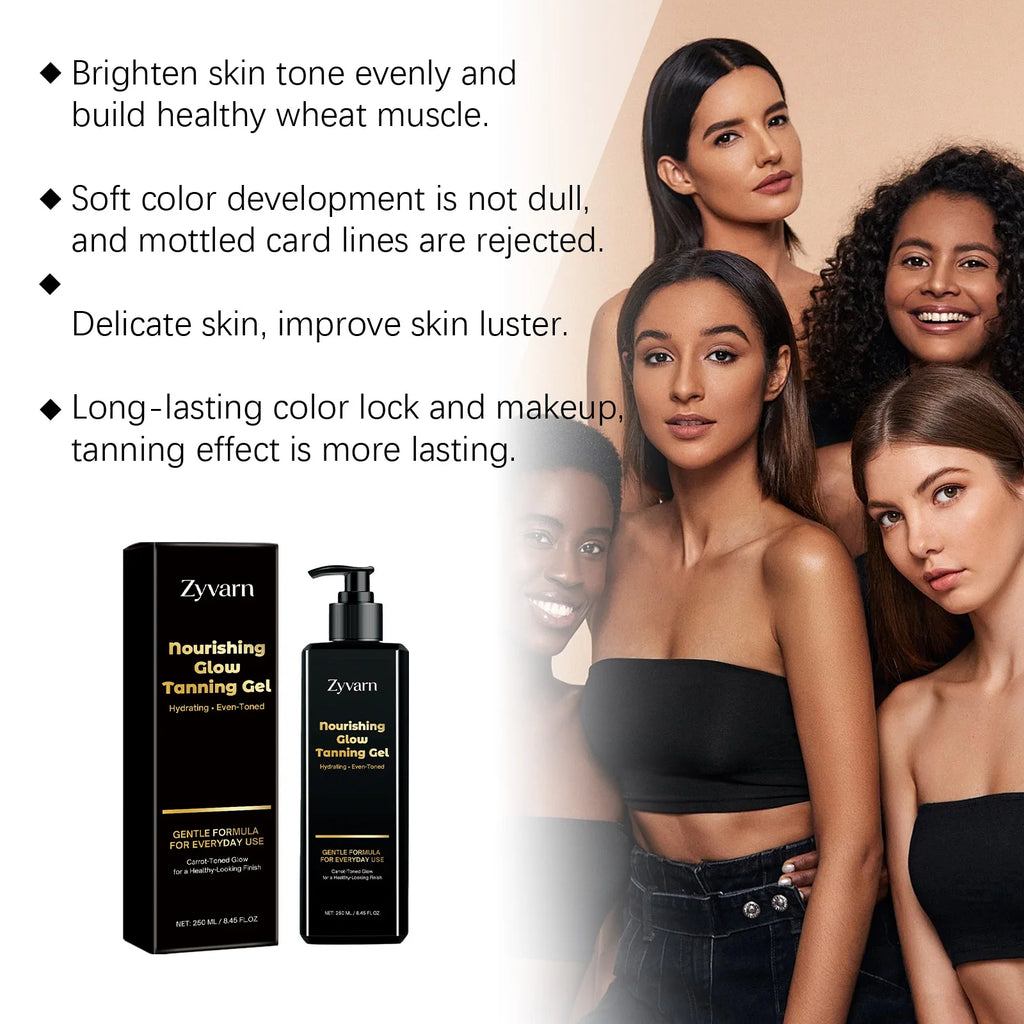 Bräunungsgel Instant Bronzer Selbstbräunungs-Mousse Feuchtigkeitsspendender natürlicher Glow Sonnengeküsste, aufbaubare Farbe Pflegend Feuchtigkeitsspendend 250ml