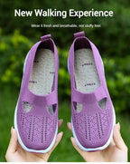Damen Neue Sommerschuhe Mesh Atmungsaktive Sneaker Leichte Slip-on Plateau Freizeitschuhe Damen Rutschfeste Gehschuhe Gewebte Schuhe
