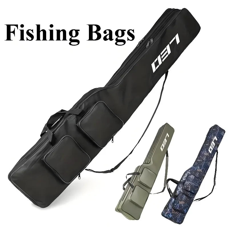 1.3m 2-layer Foldable Large Belly Sea Fishing Bag Portable Large Capacity Fishing Tackle Storage Bag Outdoor Fishing Tool Kit