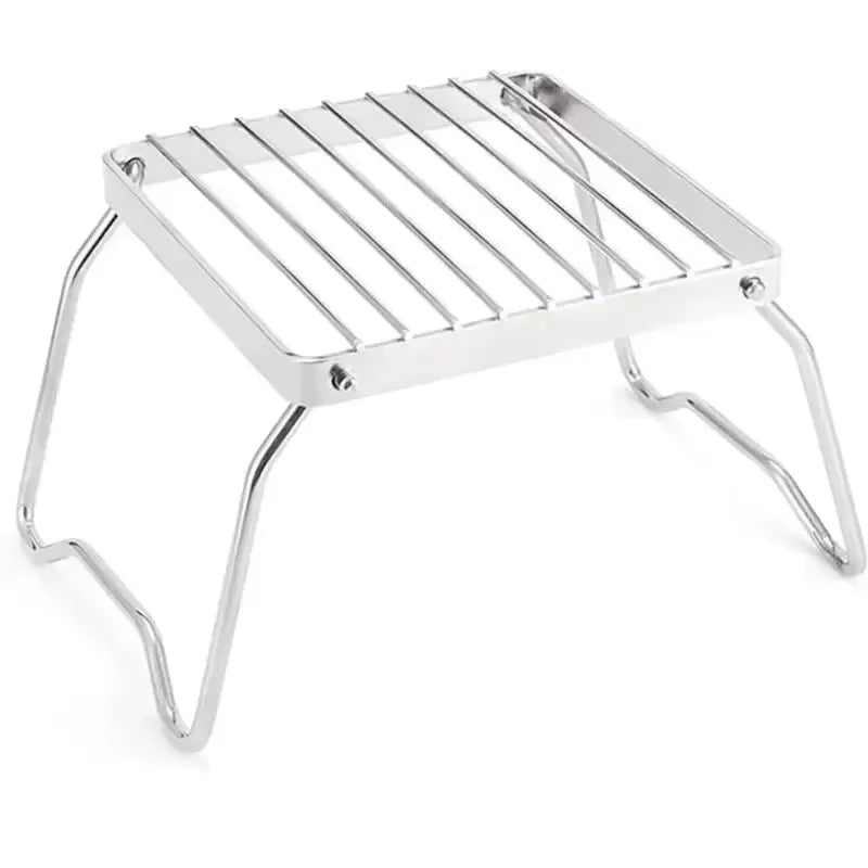 Outdoor Edelstahlkocher Halterung Camping Tragbarer Klappbarer Mini Grillrost Set Topfhalter Backblechhalter