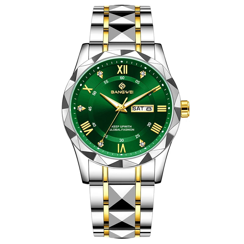 BANGWEI Elegante Luxus Quarz Damenuhr Mode Klassisch Einfach Edelstahluhren Automatisches Datum Wasserdicht Diamant Damen Armbanduhr