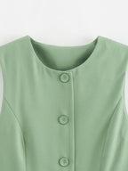 DAMEN 2025 Weiß Ärmellose Weste Damen Knopf Sommerwesten für Damen Jacke Rosa Weste Top Damen Streetwear Damen Maßgeschneiderte Weste
