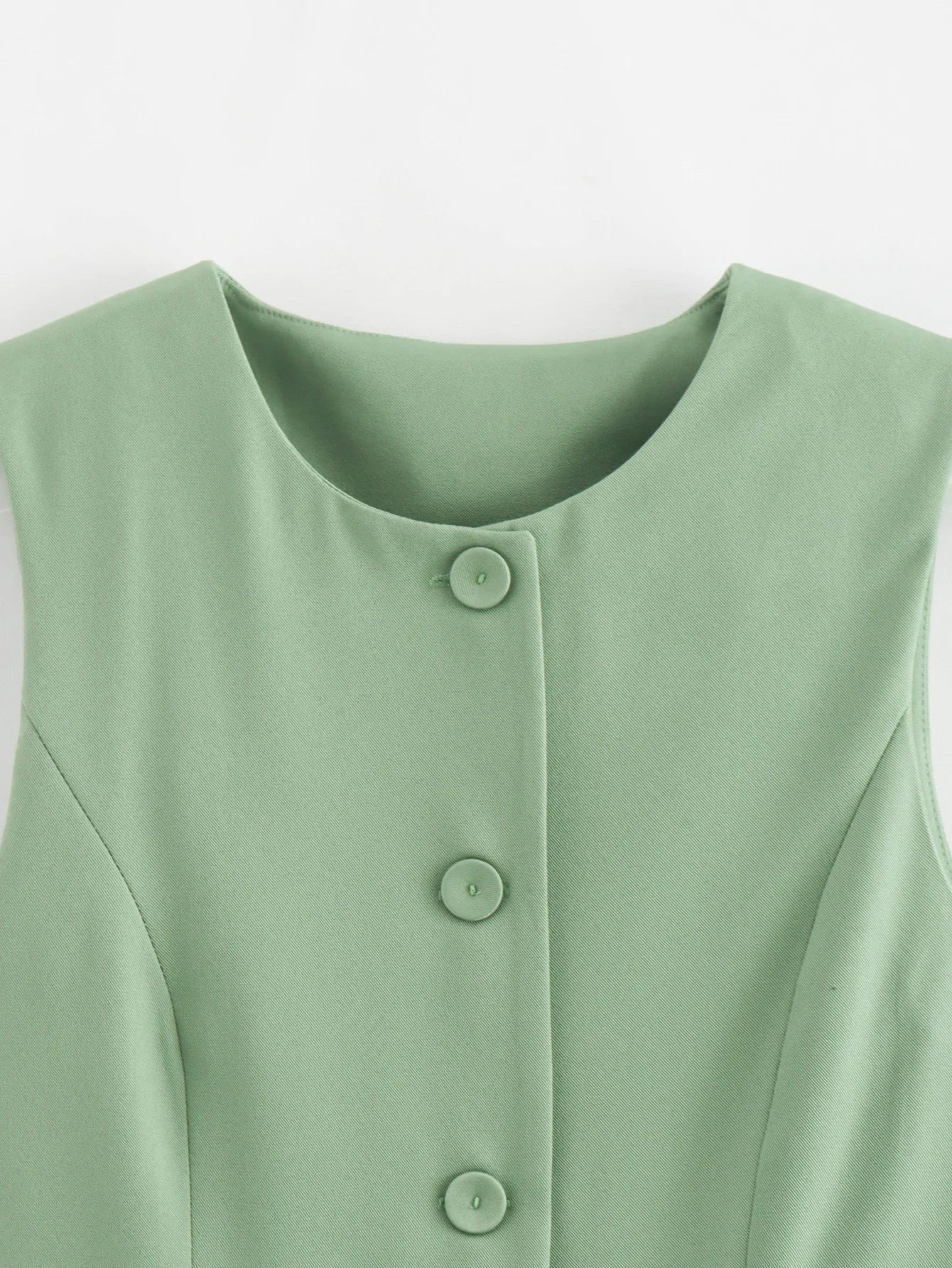 DAMEN 2025 Weiß Ärmellose Weste Damen Knopf Sommerwesten für Damen Jacke Rosa Weste Top Damen Streetwear Damen Maßgeschneiderte Weste