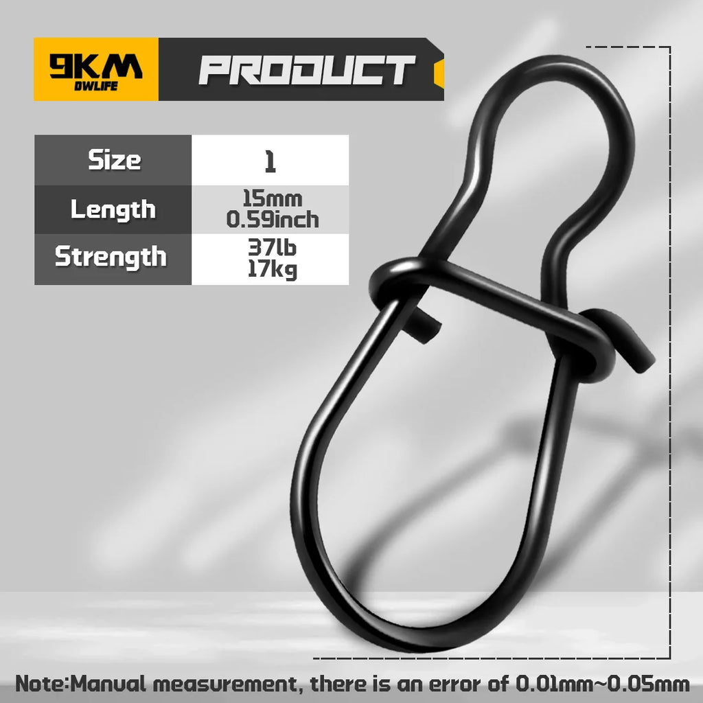 Duo Lock Fishing Snaps 25~100Pcs Fishing Clips Speed Clips Carabiners Fishing Swivels Snap Saltwater Quick Change Fishing Tackle