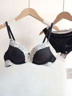 Sexy Leopard-Print-Dessous-Set für Damen, kabellos, unsichtbarer Push-Up für kleine Brüste, verstellbares A-bis-C-Körbchen, transparenter, reiner Spitzen-Look, S-XL
