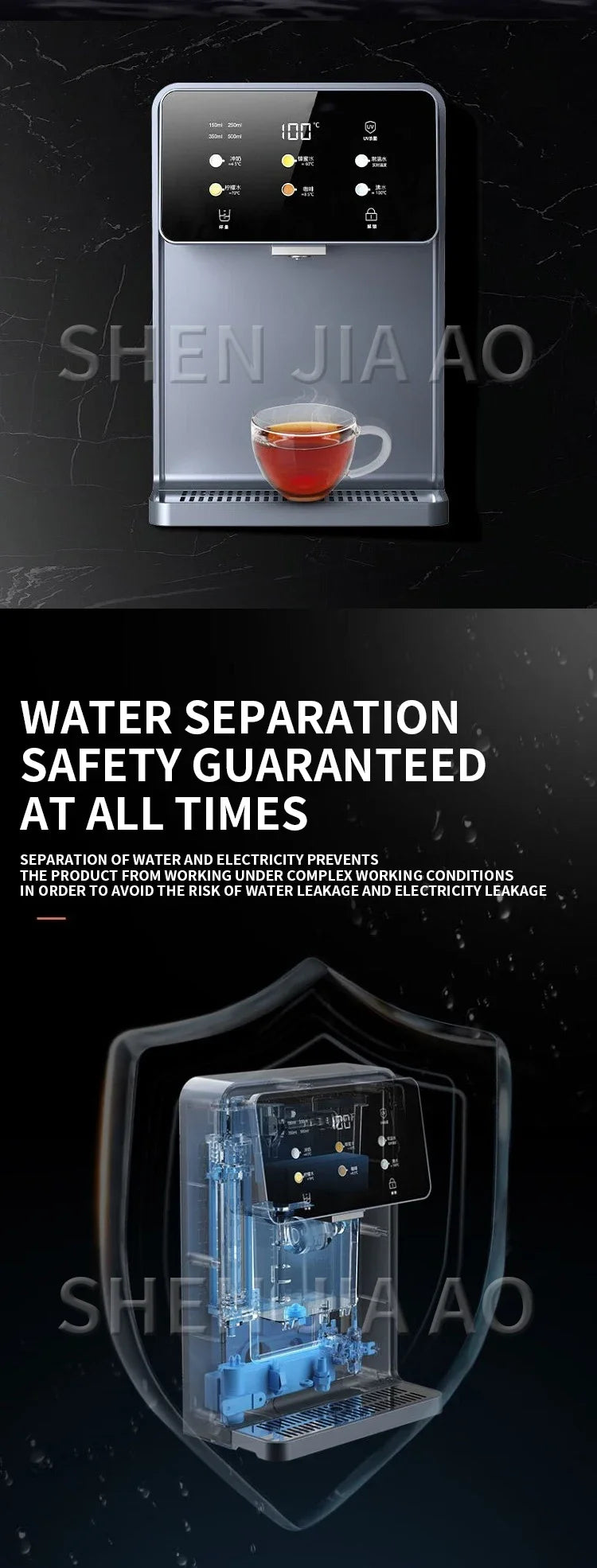 Wandmontierter Instant-Warmwasserspender UV-Sterilisation Quantitative Wasserausgabe 100℃ Wasserkocher Smart Dispenser für Zuhause