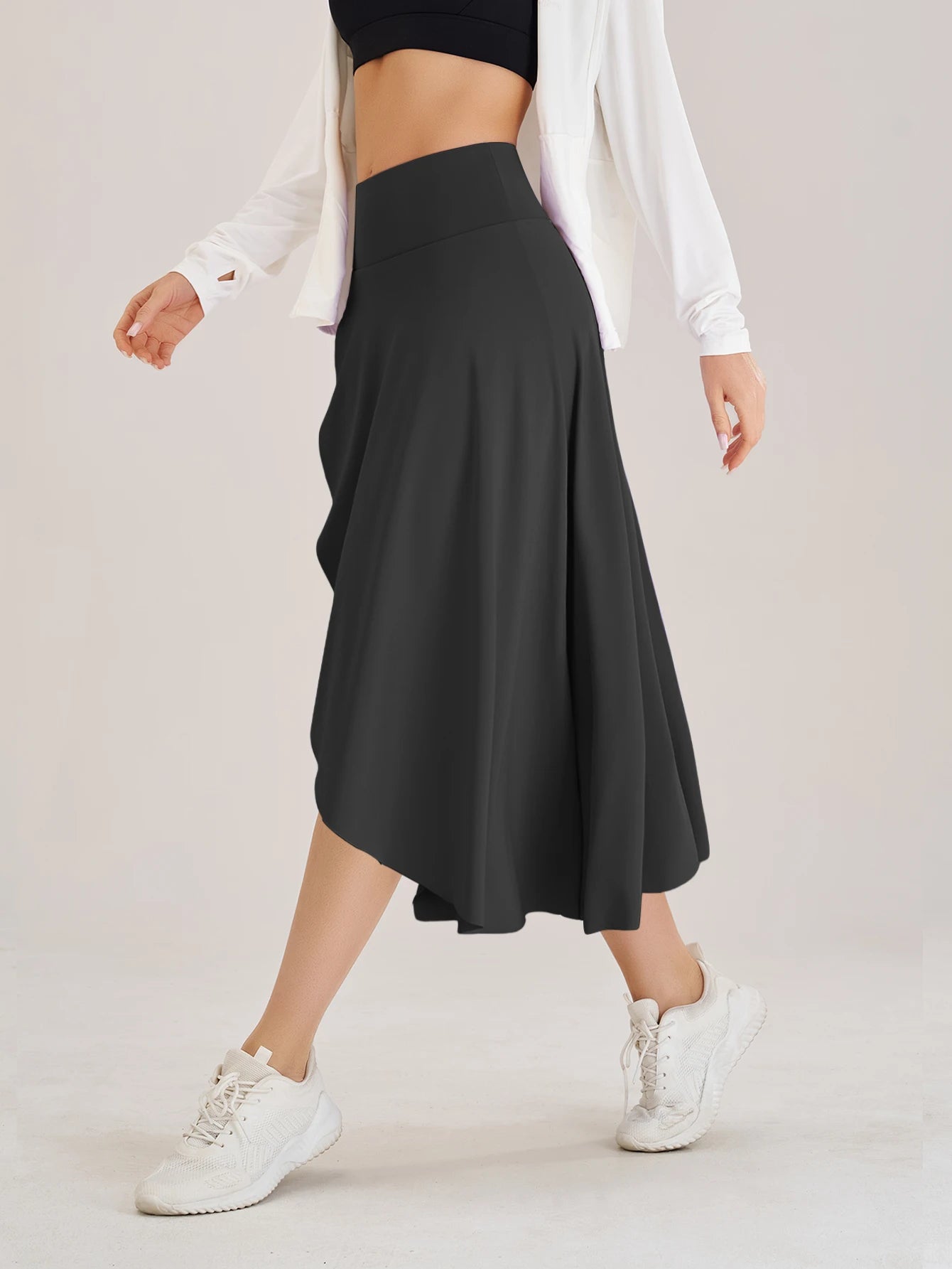 Sommer Damen Golf Tennis Tanz Fitness Lange Röcke Schnell Trocknend Einfarbige Damen Unterfütterung Hohe Taille Lange Röcke Shorts