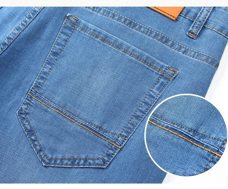 Herrenhose Büro Business Jeans Herren Klassische Blau Schwarz Baumwolle Stretch Straight Denim Hose Herren Marken Hosen
